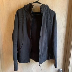 Black lululemon zip up jacket with hood